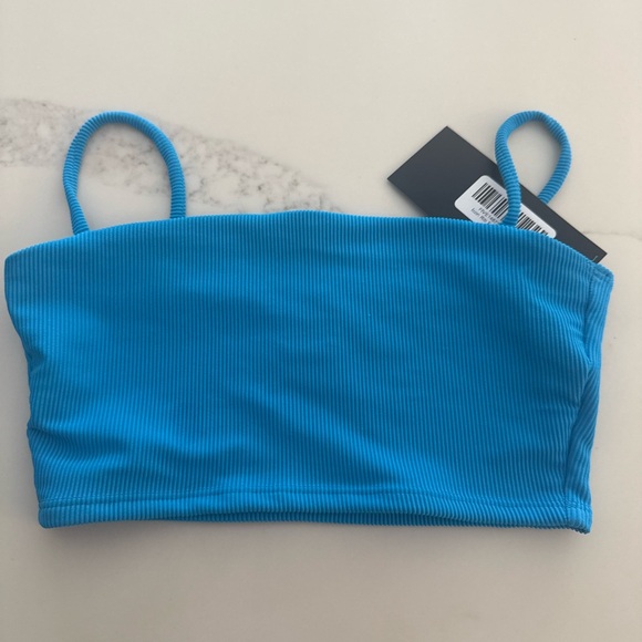 Blue Ribbed Sports Bra - Picture 1 of 1